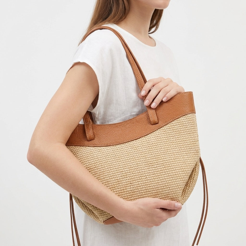 Milaine Summer Raffia & Leather