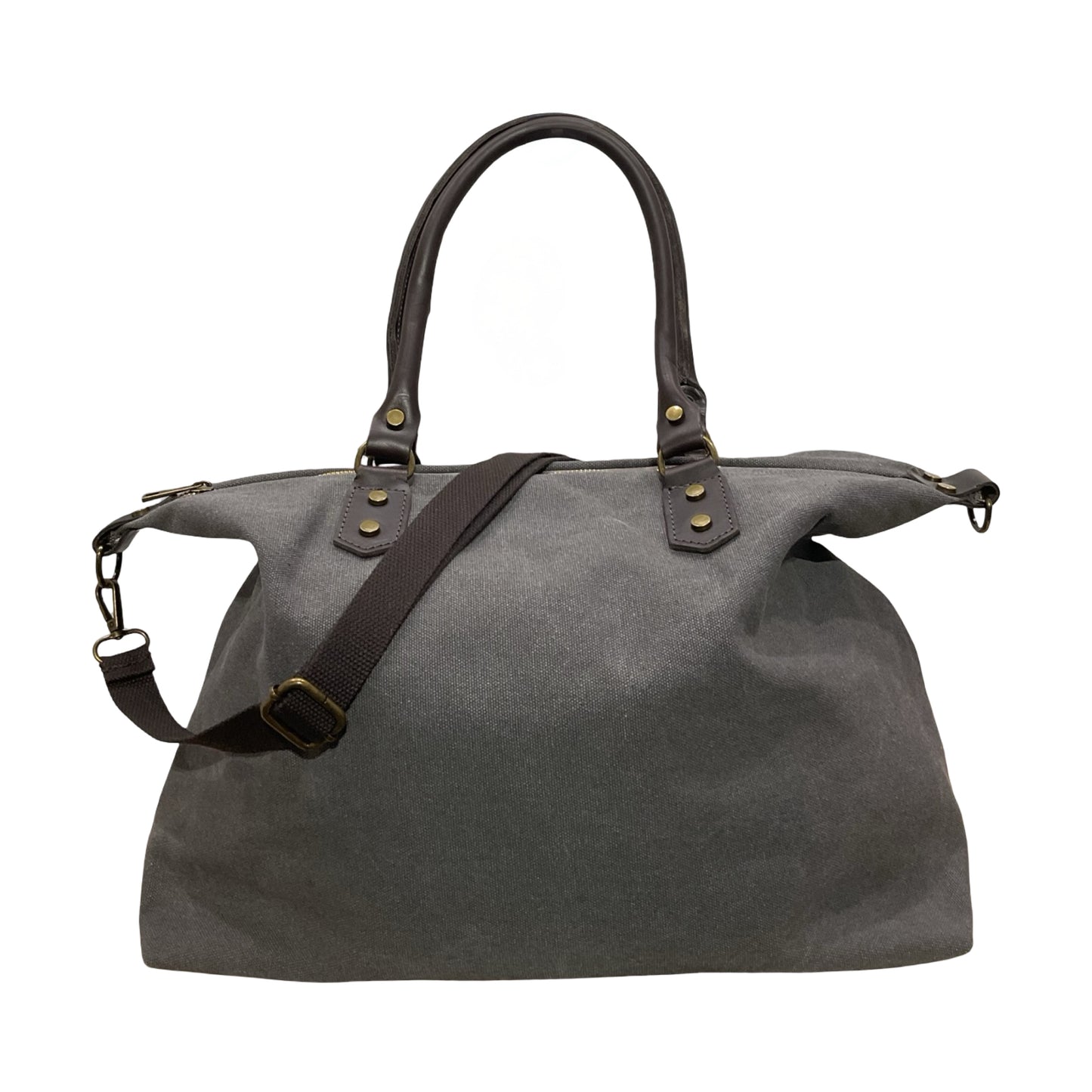Emma cotton handbag with leather trim