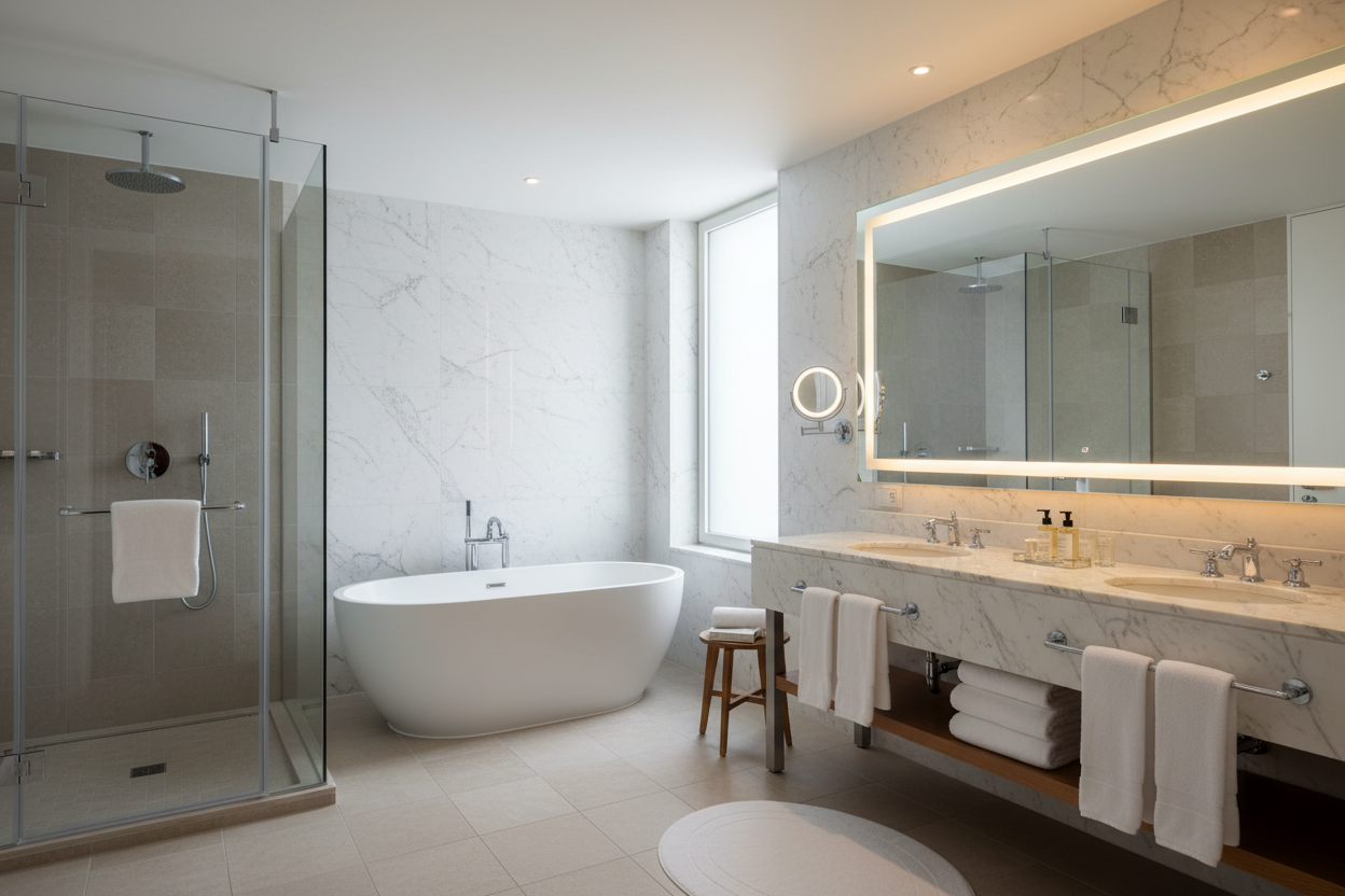 salle de bain d'un hôtel